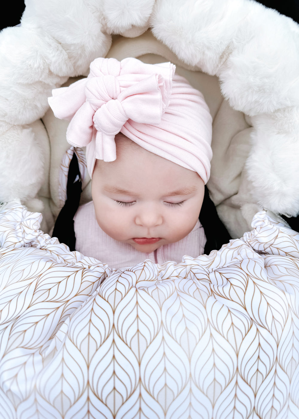 baby luno Nordic Footmuff Pram Liner - White Gold
