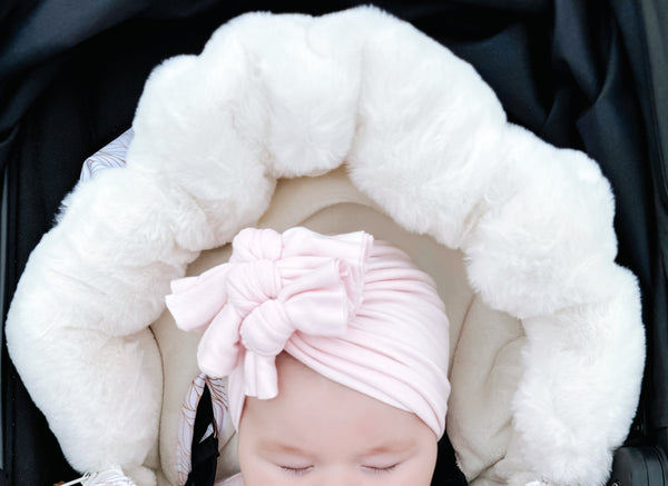 baby luno Nordic Footmuff Pram Liner - White Gold