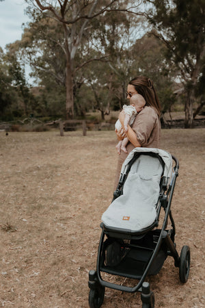 baby luno LITE (Summer) Footmuff Pram Liner - Grey Marle