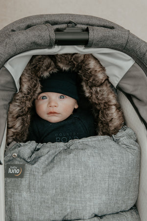 baby luno Nordic Footmuff Pram Liner - Chic Grey