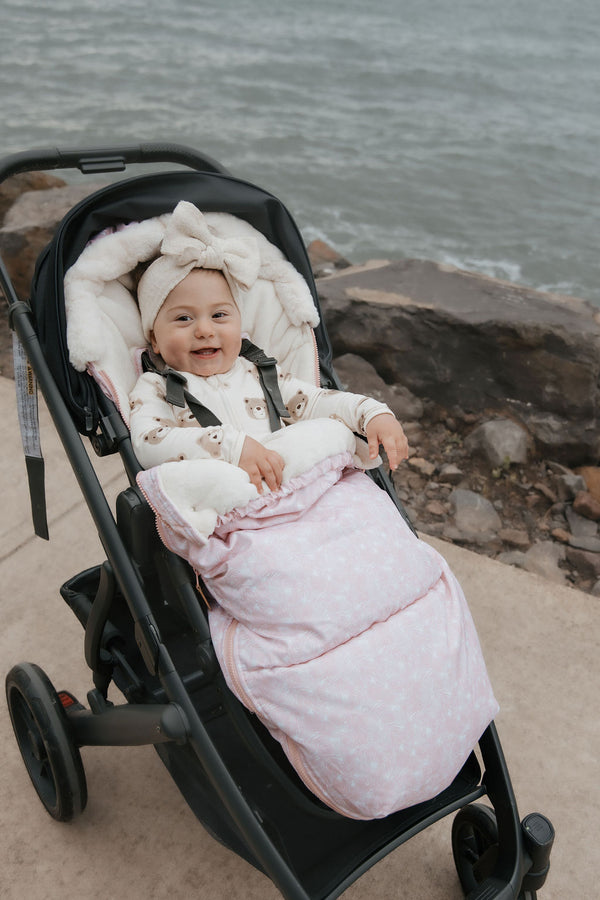 baby luno Nordic Footmuff Pram Liner - Pink Feather