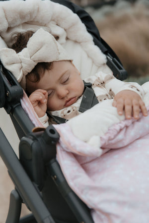 baby luno Nordic Footmuff Pram Liner - Pink Feather