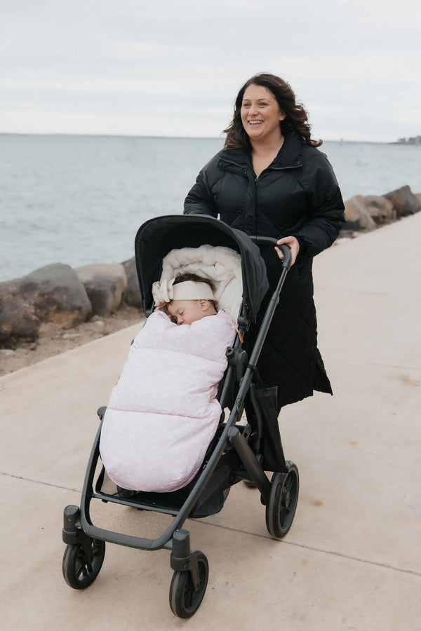 baby luno Nordic Footmuff Pram Liner - Pink Feather
