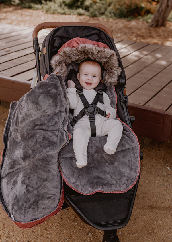 baby luno Nordic Footmuff Pram Liner - Terracotta