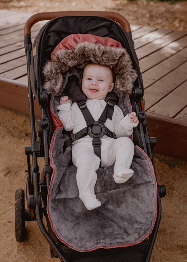 baby luno Nordic Footmuff Pram Liner - Terracotta