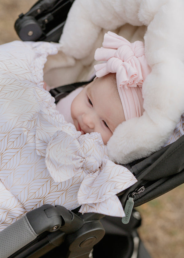 baby luno Nordic Footmuff Pram Liner - White Gold