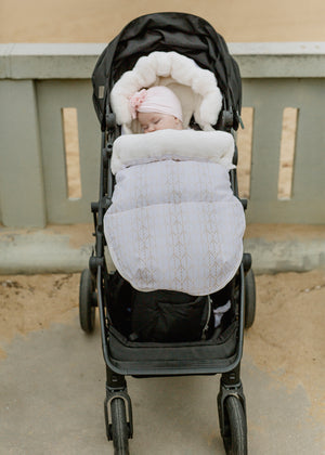 baby luno Nordic Footmuff Pram Liner - White Gold