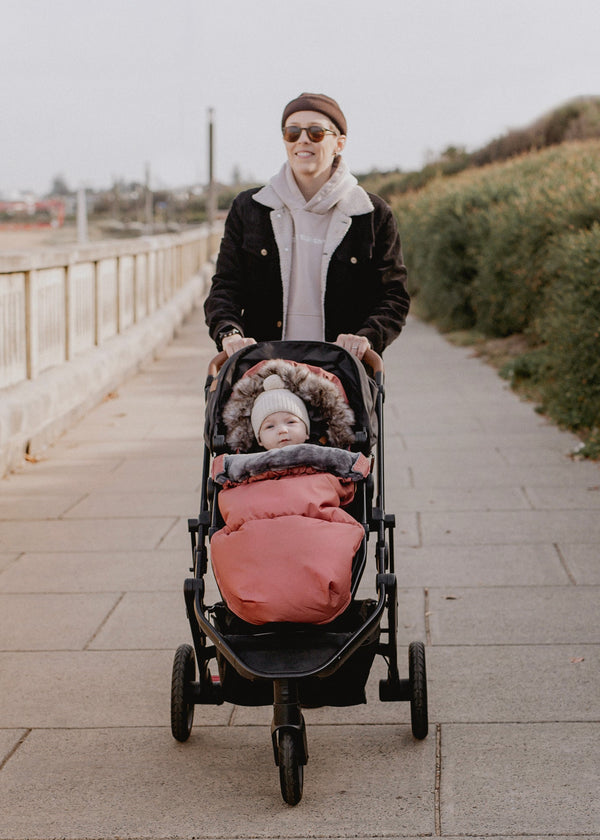 baby luno Nordic Footmuff Pram Liner - Terracotta