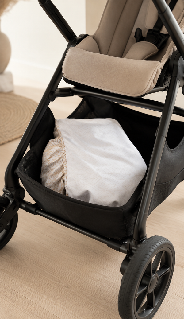 baby luno Nordic Footmuff Pram Liner - White Gold