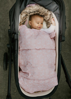 baby luno Nordic Footmuff Pram Liner - Pink Feather