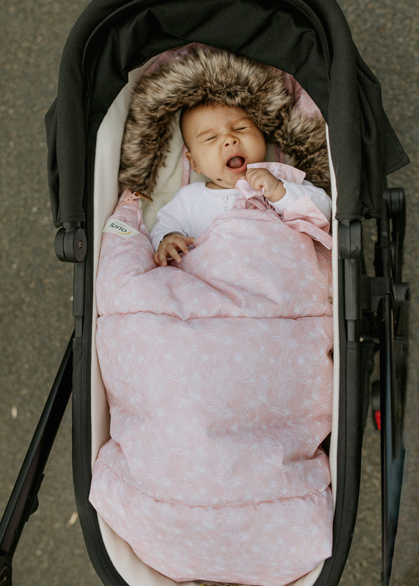 baby luno Nordic Footmuff Pram Liner - Pink Feather