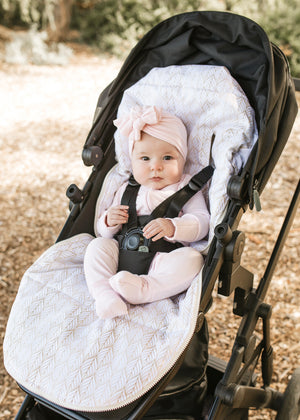 baby luno Nordic Footmuff Pram Liner - White Gold