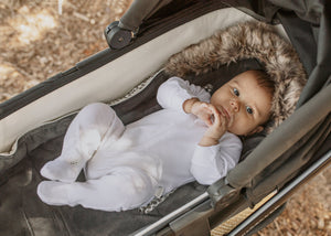 baby luno Nordic Footmuff Pram Liner - Raindrops