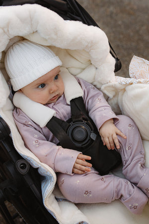 baby luno Nordic Footmuff Pram Liner - White Gold
