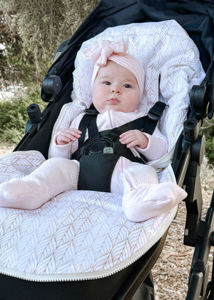 baby luno Nordic Footmuff Pram Liner - White Gold