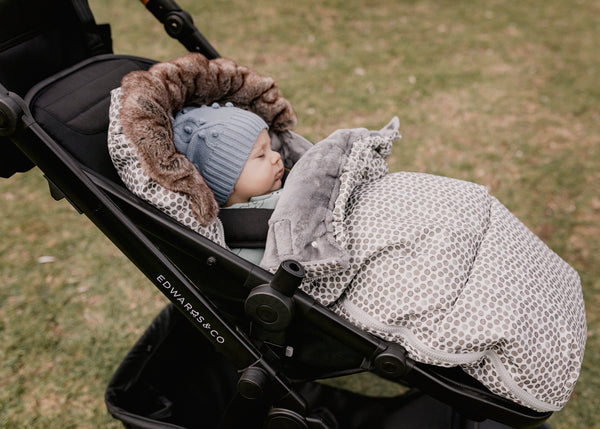 baby luno Nordic Footmuff Pram Liner - Raindrops