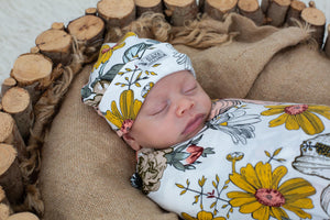Newborn Bamboo Beanie - Floral Ambrosia
