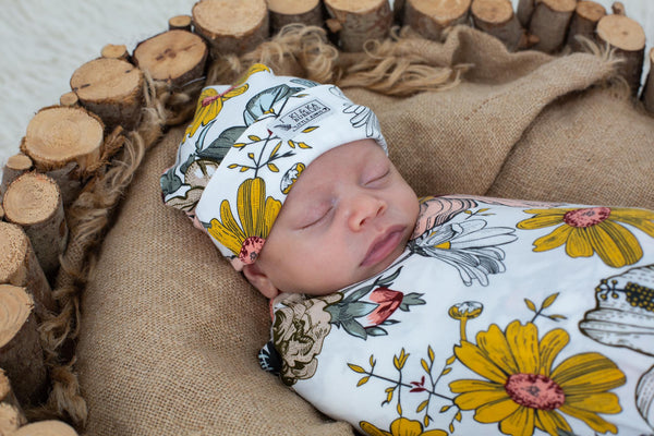 Newborn Bamboo Beanie - Floral Ambrosia