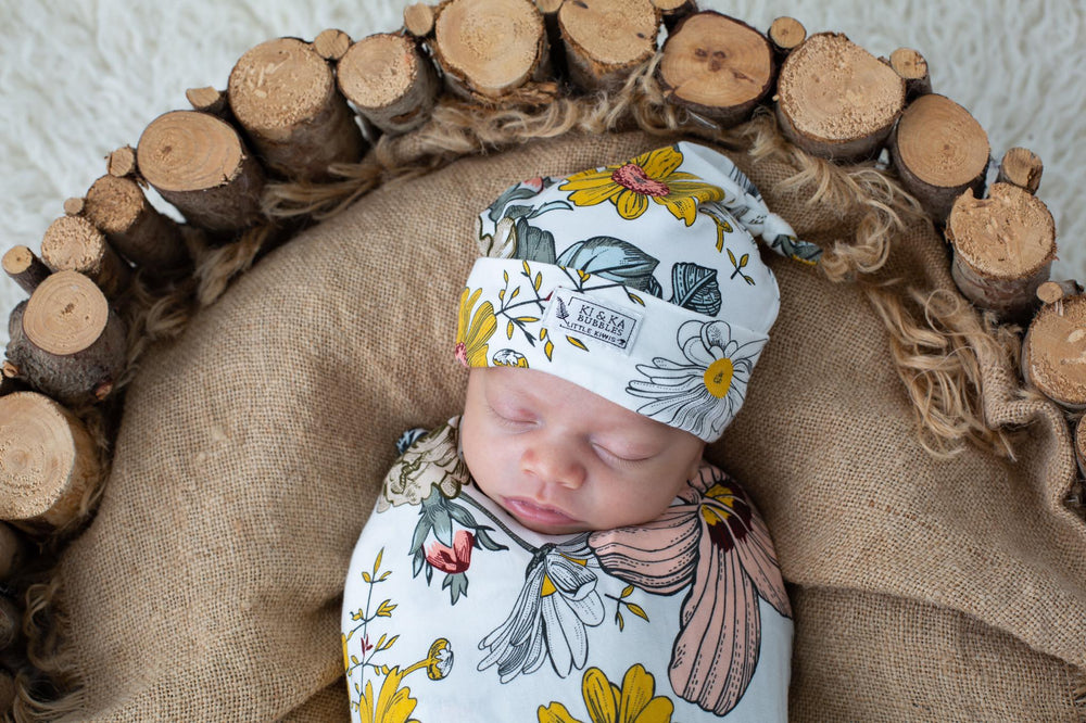 Newborn Bamboo Beanie - Floral Ambrosia