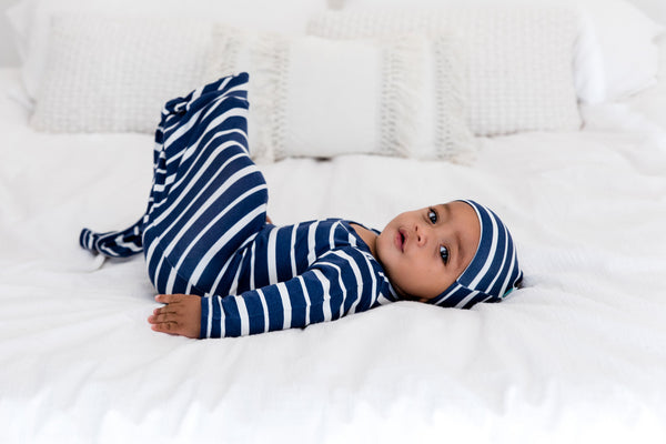 Mummy Robe Cardi - Blue Stripe - Baby Luno