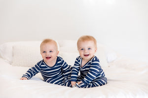 Mummy Robe Cardi - Blue Stripe - Baby Luno
