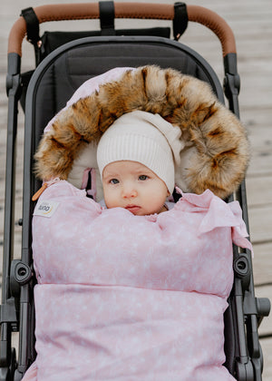 baby luno Nordic Footmuff Pram Liner - Pink Feather