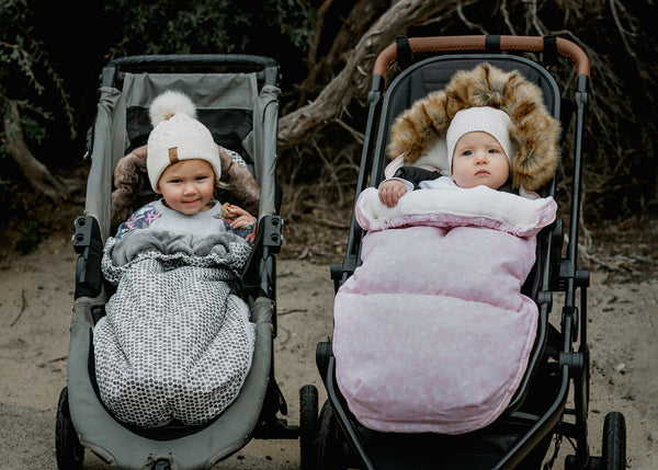 baby luno Nordic Footmuff Pram Liner - Pink Feather