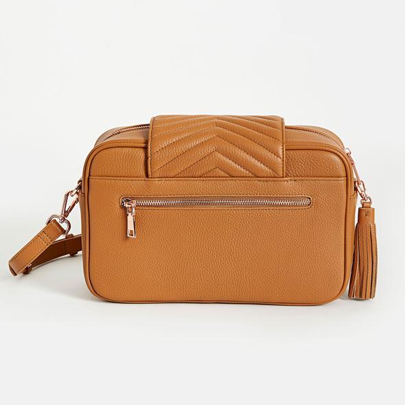 Baby Bag/Pram Organiser- Baebina Crossbody Leather Tan
