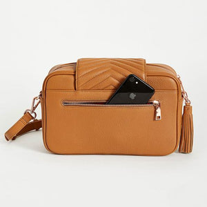 Baby Bag/Pram Organiser- Baebina Crossbody Leather Tan