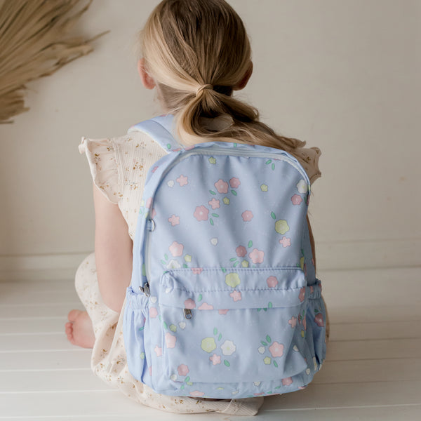 Kids Backpack - Blue Floral