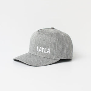 Snapback Hat - PERSONALISED NAME (Kids-Adults) Grey