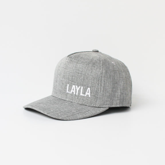 Snapback Hat - PERSONALISED NAME (Kids-Adults) Grey
