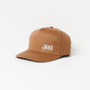 Snapback Hat - PERSONALISED NAME (Kids-Adults) Mocha