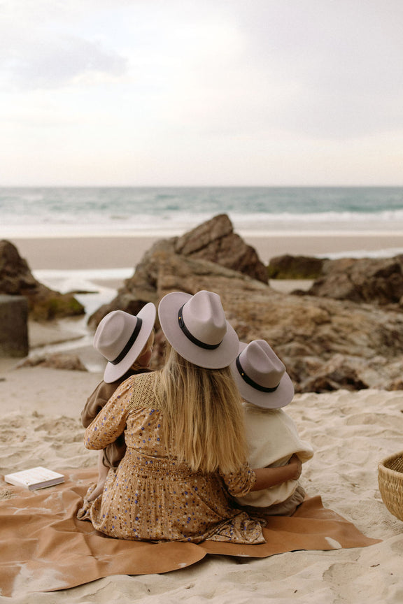 Wool Fedora Hat - Dusty Taupe (Kids-Adults)