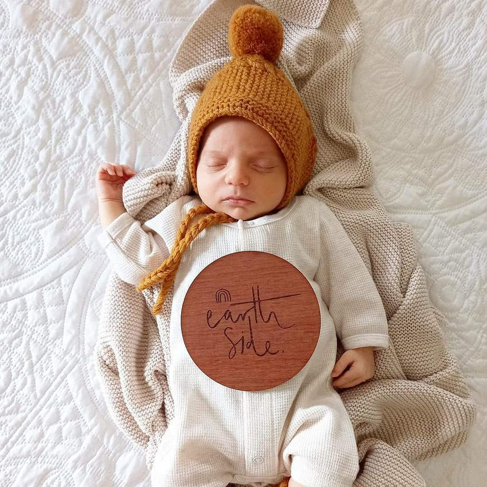 Earth Side Plaque - Baby Announcement