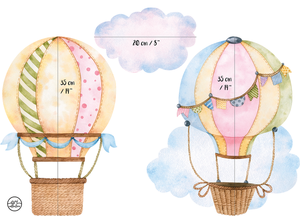 Fabric Wall Decals - Hot Air Balloons