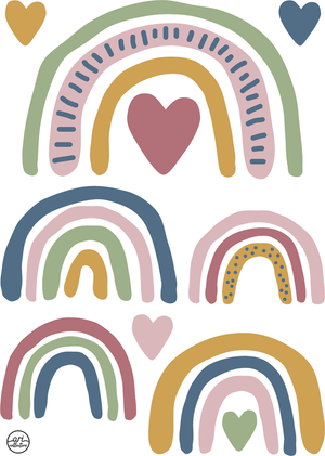 Fabric Wall Decals - Pink Rainbow