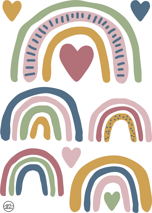 Fabric Wall Decals - Pink Rainbow