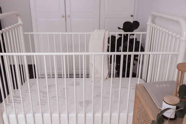 baby luno Bamboo Fitted Cot Sheet - Love Is All You Need