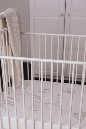 baby luno Bamboo Fitted Cot Sheet - Love Is All You Need