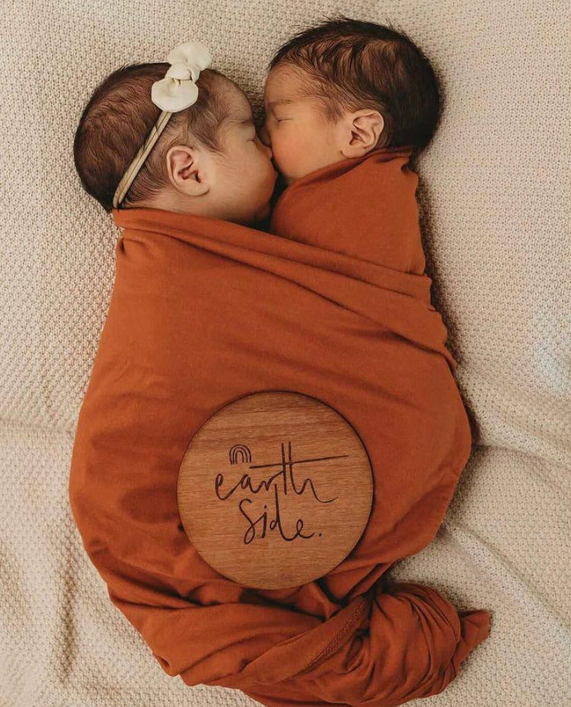 Earth Side Plaque - Baby Announcement