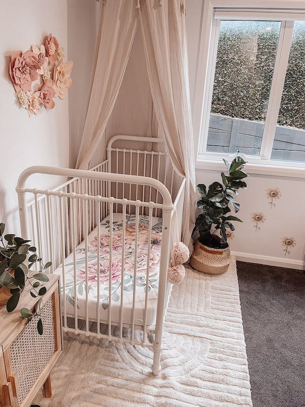 baby luno Bamboo Fitted Cot Sheet - Floral Garden
