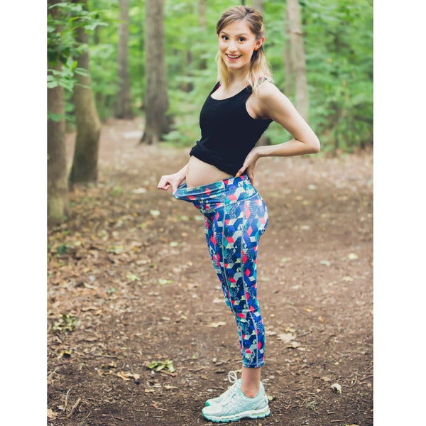 Maternity Leggings - Pop! Maternity Geometric Pregnancy & Postpartum - Baby Luno