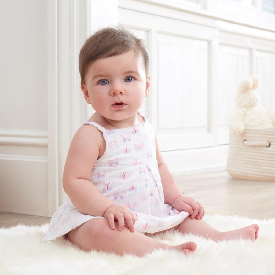 Baby Smock Top - Pink Star