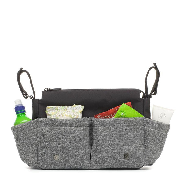 Universal Pram Organiser Storksak Scuba Luxe - Grey Marl - Baby Luno
