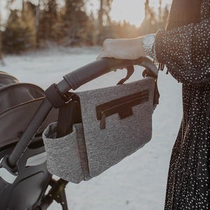 Universal Pram Organiser Storksak Scuba Luxe - Grey Marl - Baby Luno