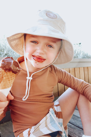 Kids Bucket Hat UPF50+ Taupe (1-7 years)