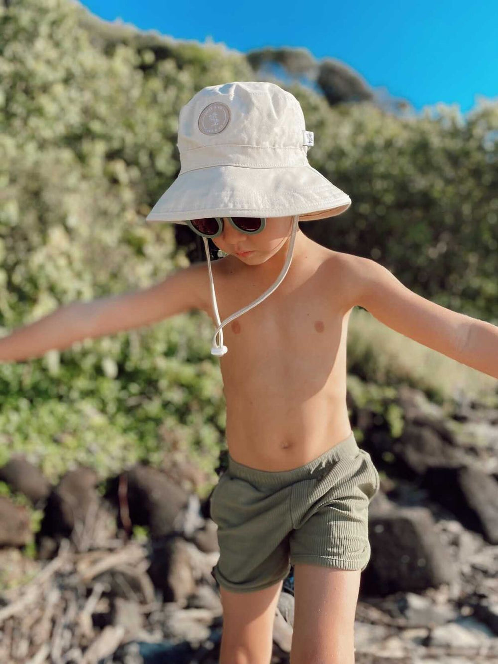Kids Bucket Hat UPF50+ Taupe (1-7 years)