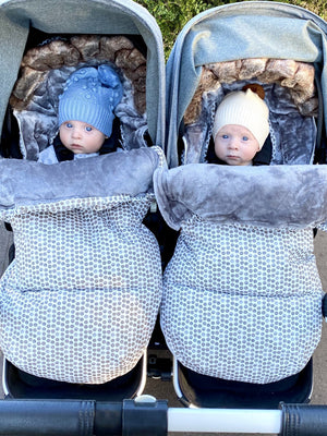 baby luno Nordic Footmuff Pram Liner - Raindrops